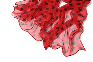 M-long Polka dots pattern georgette  scarf1(Six colours)