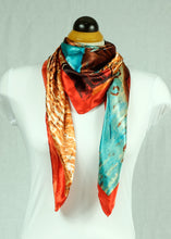 Load image into Gallery viewer, L-Abstract design satin square scarf (three colours)
