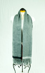 Winter wool feeling larger shawl designed with small check (Three colours)