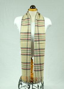 Narrow long wool feeling unisex classic check plaid scarf (Eighteen colours)