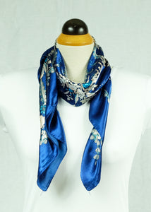 L-feather pattern square scarf (seven colours)