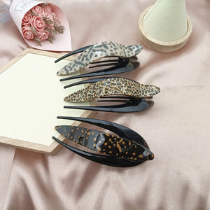 large swallow-tailed Hair clips with animal print 13cm (three-colours )