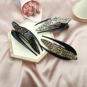 large swallow-tailed Hair clips with animal print 13cm (three-colours )