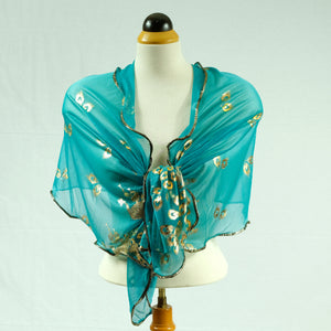 Long Trendy peacock glitter Scarf/Shawl finished with lace edge (Six colours)