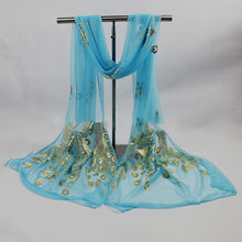 Load image into Gallery viewer, Long lace trendy peacock glitter Scarf/Shawl  (Eight colours)
