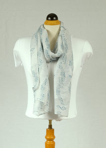 Musical sign Patten cotton feeling long scarf (Seven colours)