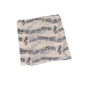 Musical sign Patten cotton feeling long scarf (Seven colours)