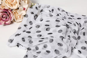 M-long Polka dots pattern georgette  scarf1(Six colours)