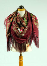 Load image into Gallery viewer, XL-Russian winter square scarf with tussle (eleven colours)
