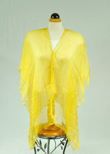 Plain silk feeling buttoned shawl (nine colours)